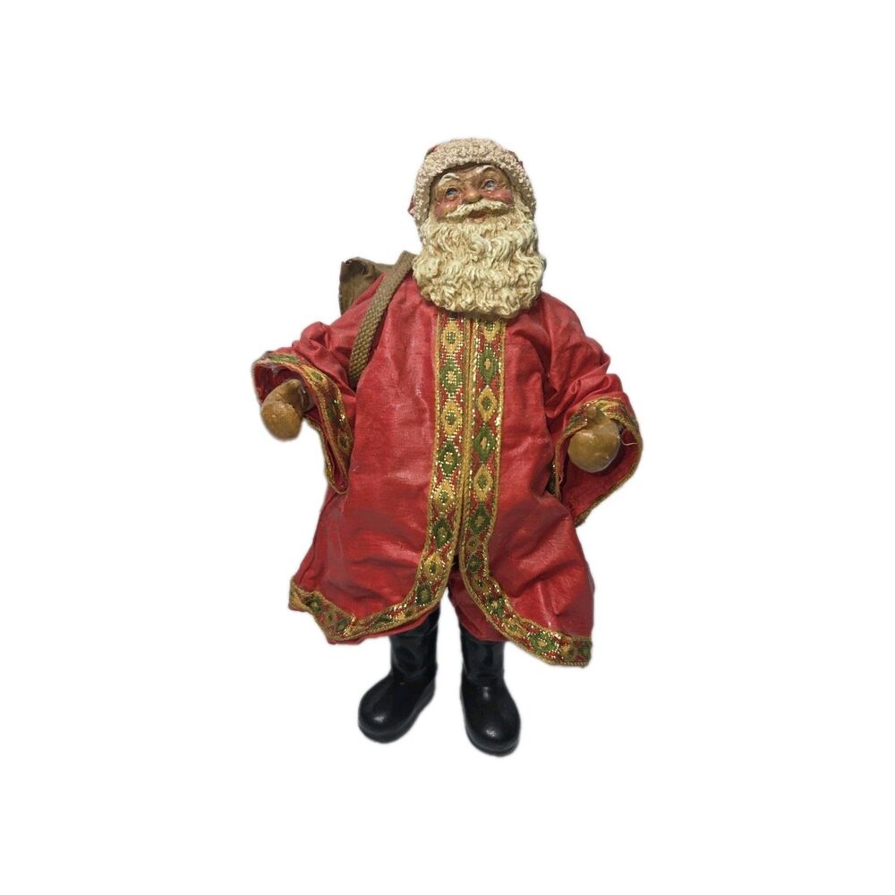 VTG Clothtique by Possible Dreams Ltd. 1988 Santa with Backpack Missing Stick